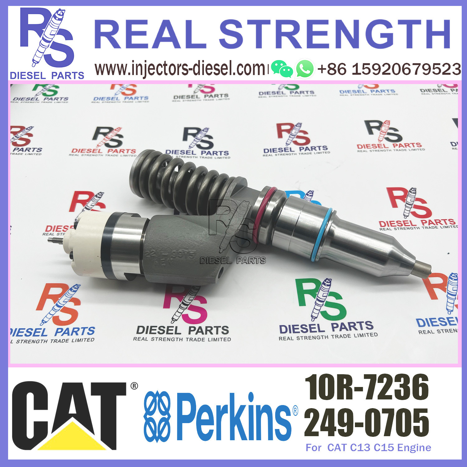 Diesel Fuel Common Rail Injector 2490705 10R7236 249-0705 10R-7236 For CAT C13 Excavator