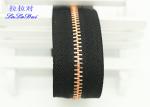 Semi Auto Lock Metal Open Ended Zips , Antique Copper Teeth Double Ended Zips