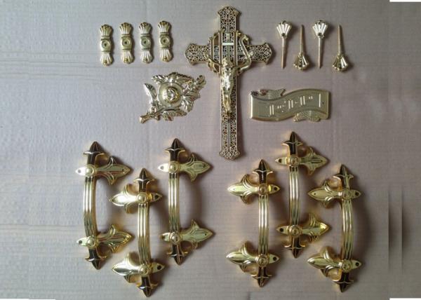 Funeral Coffin Accessories Plastic Gold Plated Decoration Christian Craft Pull
