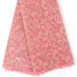 F50280 51-52" customizable peach wholesale embroidery mesh lace fabric for