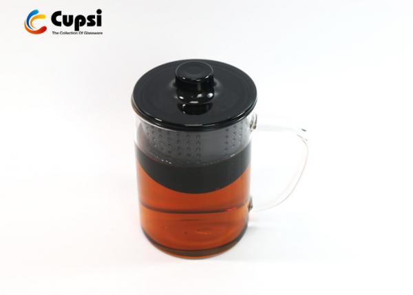 Quality Eco Friendly Glass Tea Infuser Mug 400ml Glass Handle Heat Resistant for sale