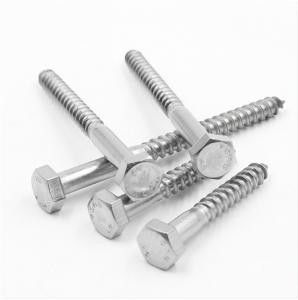 China Fasteners Hex Head Wood Screws Carbon Steel White Zinc Plated M6-M12 Din 571 on sale
