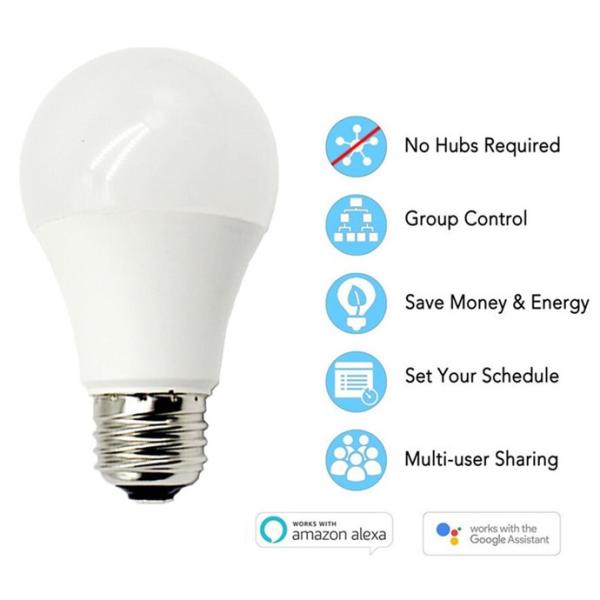 60000h Working Lifetime Voice Controlled Light Bulb WIFI 2.4GHz B/G/N