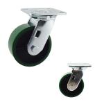 5x2 Inch Dark Green Polyurethane 400kg Swivel Trolley Wheels