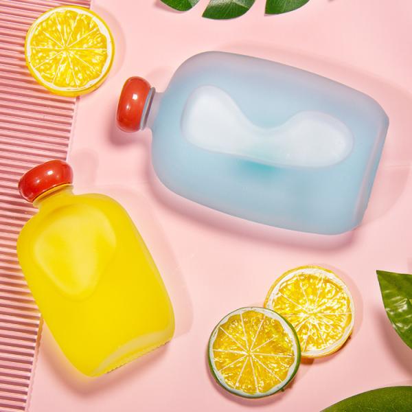 100ml Flat Square Airtight Glass Juice Container Bottles For Beverage Storage