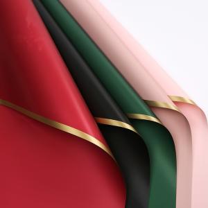 Wholesale Golden Border Flower Packing Paper 58cm*58cm Water Resistant Wrapping Paper from china suppliers