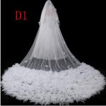 Long drag lace veil, Europe and the United States pure white bud silk yarn,