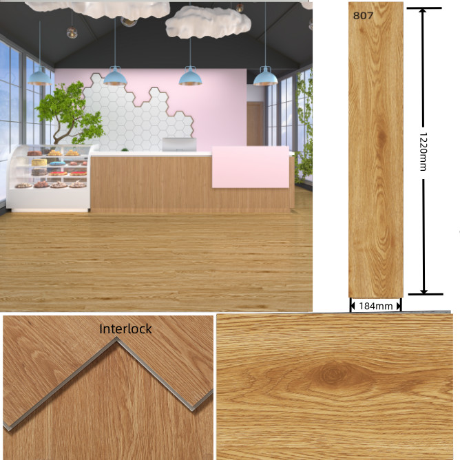 Waterproof Plastic Floor 6mm Luxury Vinyl Flooring For Hospital