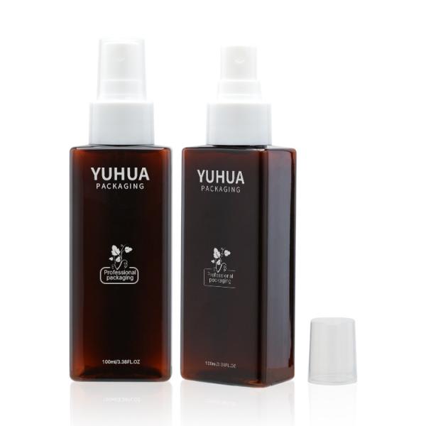 Factory price wholsale 100ml plastic bottle square shape amber color design with