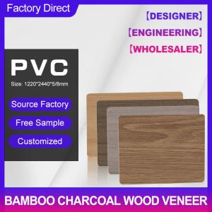 Wholesale Bamboo Charcoal Wood Veneer 1220*2440*5/8mm Flame Retardant Bamboo Charcoal Wood Eco-Friendly Marble Sheet Bamboo Wood Wall Panel Interior Decorative from china suppliers