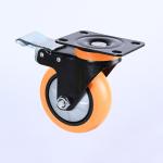 75mm/100mm/125mm Diameter Industrial Furniture Trolley Orange Single Bearing