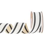 10mm-38mm*10y Black And Red Striped Cotton Ribbon For Gift Packing And Garment