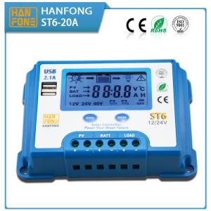 Wholesale 12V / 24V 20A PWM Solar Controller with LCD Display Bule Body Charge Sun Light To Battery Gel 12V 24V 65Ah to 200Ah from china suppliers