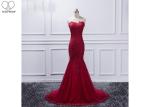 Mermaid Long Tail Prom Dresses Heart Shaped Strapless Bust Beaded Tulle