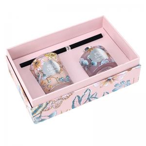 China Printed Pink Luxury Candle Packaging Boxes Recyled Cardboard Tray Insert on sale
