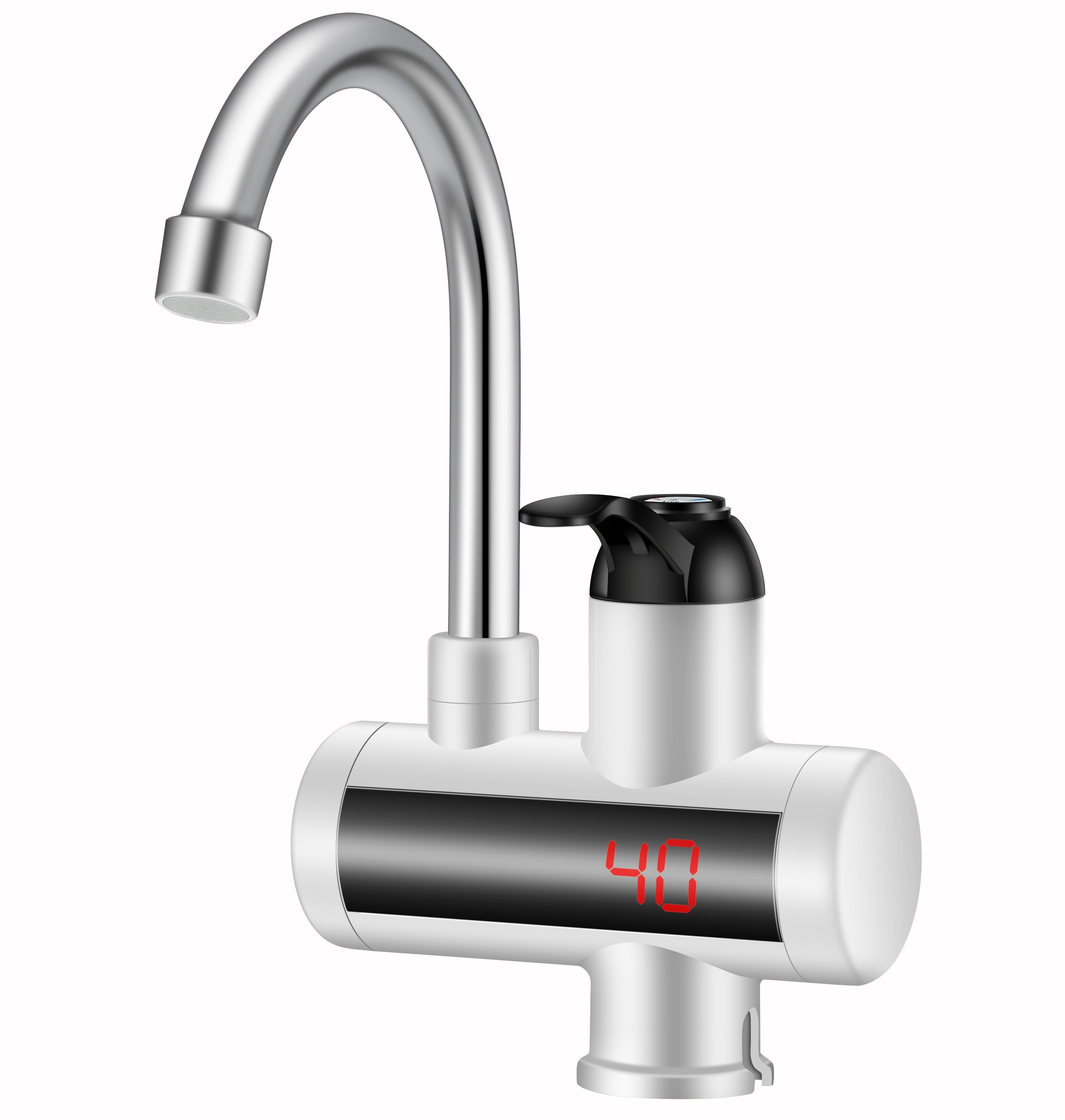 Stainless Spout Electric Heated Basin Tap Deck Mounted Faucet ABS 3000W