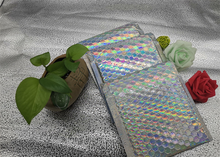 Holographic Laser Waterproof Poly Mailer Bubble Bags Self Adhesive