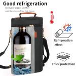Leakproof Insulated Padded 2 Bottle Gift Tote Carrier Custom Travel Wine Bag