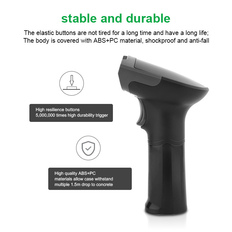 2D Wired POS Handheld Barcode Scanner 30fps Warehouse Gun With USB RS232 PS2