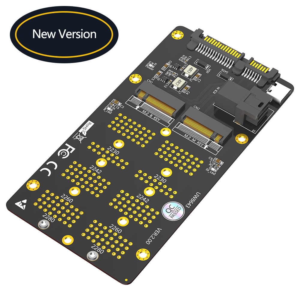 M.2 NVMe SATA SSD to SFF-8643 Adapter 40g Black