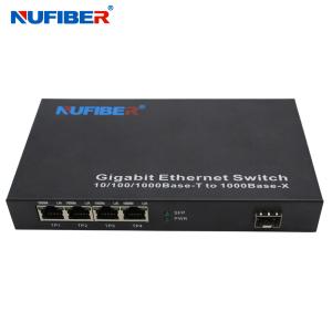 Wholesale 10/100/1000M 4-port Rj45+1 SFP port Fiber Optic Ethernet Switch media converter from china suppliers