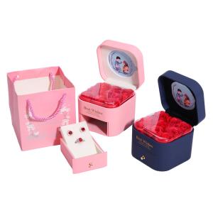 Wholesale Custom Size Rose Immortal Drawer Flower Jewellery Box For Stud Earrings Pendant from china suppliers