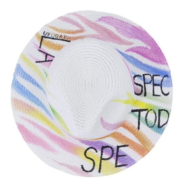 Hand Painted Jazz straw Hat 2021 Animal Design Lady Paper Straw Hat Flat Top