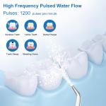 Water Dental Flosser Cordless Teeth Cleaner IPX7 Waterproof 6 Tips 5 Modes 5