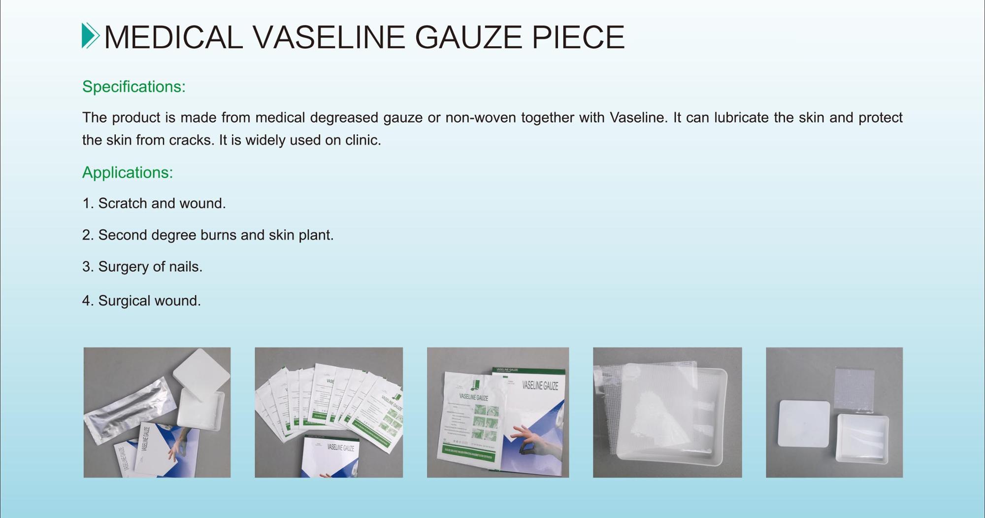 Medical Sterile Vaseline Gauze Piece Non-woven Vaseline Gauze for Second Degree Burns and Skin Plant