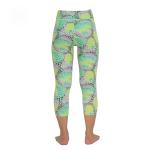 Fashion Breathable Yoga Workout Clothes , Ladies Gym Leggings 3/4 Length