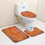 Stone Printed 3 Pc Bath Rug Set 45*75cm Toilet Seat Cover Rug