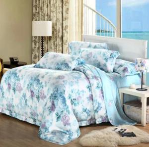 Wholesale Floral Cotton And Tencel Sheets Four Piece Bedding Set Sleep Friendly from china suppliers