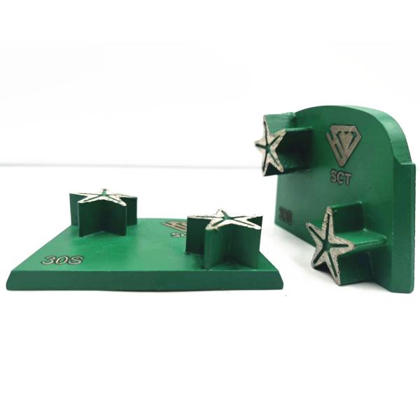 Lavina Onfloor EDCO Slim Fit Trapezoid Double Star-shaped Diamond Segments Concrete Terrazzo Floor Aggressive Grinding Shoes