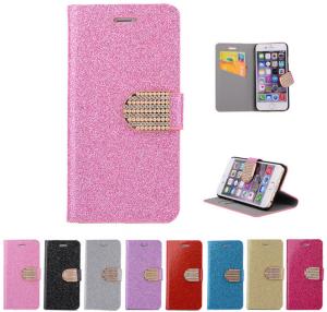 Wholesale Glitter PU leather wallet Case For iPhone 4 5s 6 plus 7 SAMSUNG galaxy s5 s4 S6 S7 NOTE 7 3 5 from china suppliers