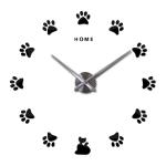 3D Diy Cute Cat Claws Modern Unique Wall Clocks Decor reloj de pared Sticker
