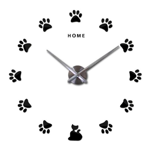 3D Diy Cute Cat Claws Modern Unique Wall Clocks Decor reloj de pared Sticker