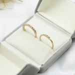Hug Adjustable Titanium Wedding Ring Set Alloy Gold Transparent Diamond Ring