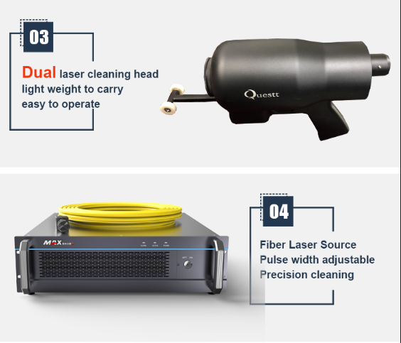 100w 200w Luggage Pulsed Laser Cleaning Machine for Rust Paint Oil Removal Portable Laser Cleaner