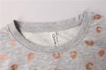 Rose Gold Foil Print Round Neck Quilted Pullover Sweater For Women