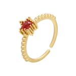 Plated 24K Gold Jewelry Star Gemstone Zircon Adjustable Engagement Rings