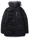 Men's parka heavy padding jacket with Removable Faux Fur Trimmed Hood