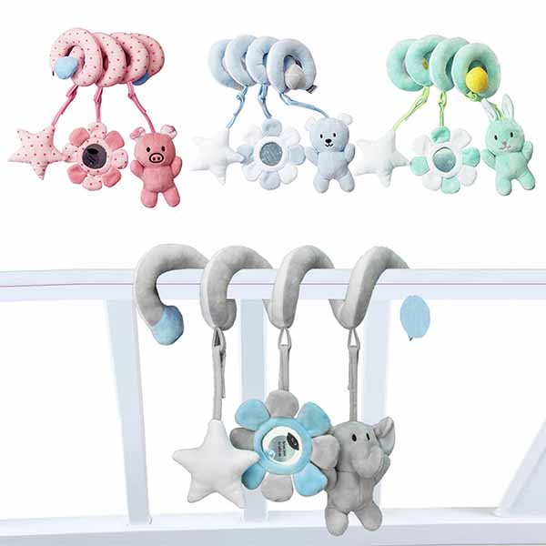 Newborn 20cm Spiral Pram Toy With Rattle And BB Squeaky
