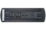 Black Color Conference Table Cable Management Box Universal Power Port With
