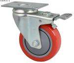 Extra Heavy Duty Industrial Polyurethane Caster Wheels Red Color For MIMA