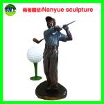 Life size golf man statues sculpture by fiberglass bronze color as Props and