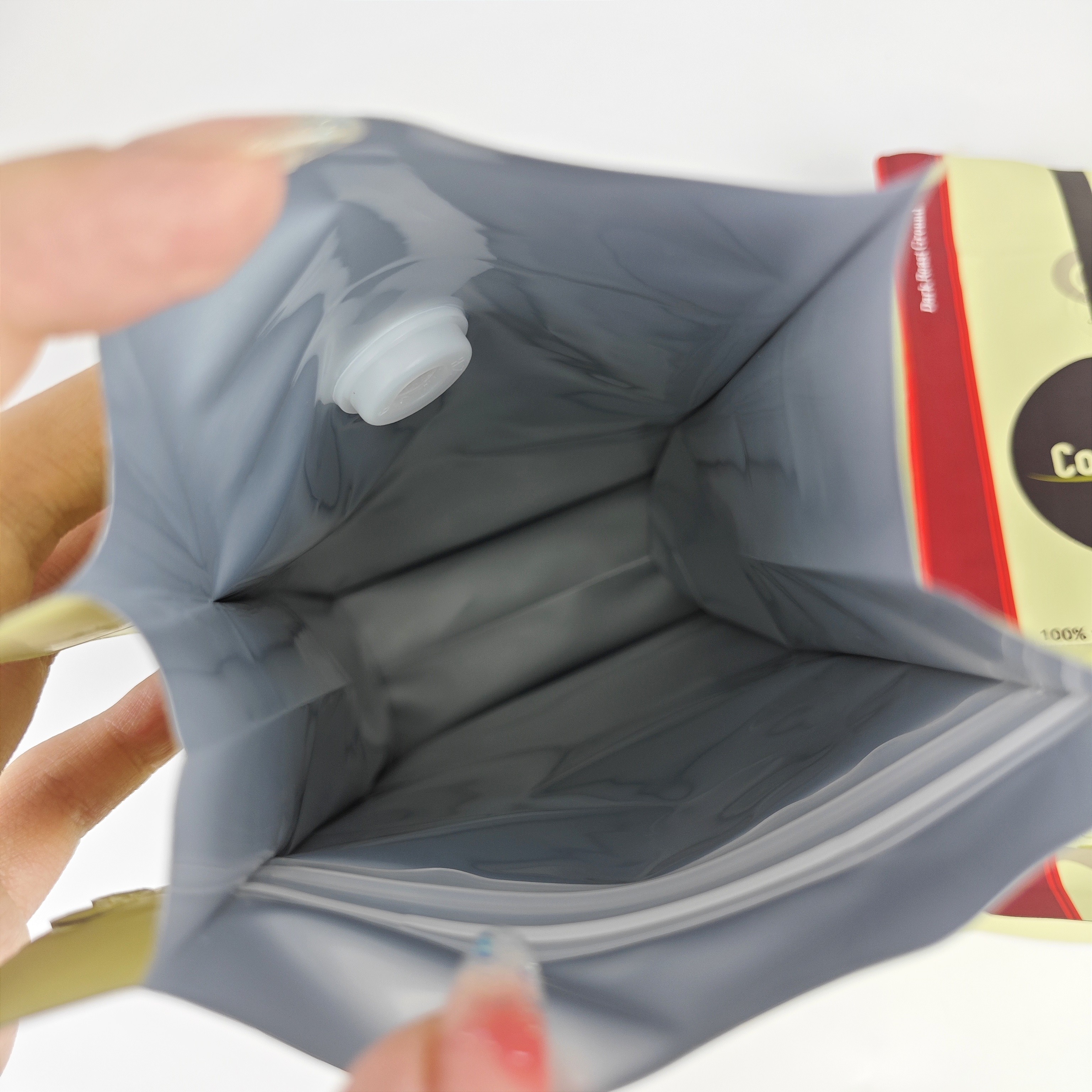Food grade custom printed resealable aluminum foil pouch 250g coffee packaging flat bottom ziper bag with valve/logo