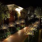 Landscape Outdoor LED Solar Firework Light DIY Waterproof For Yard Lawn