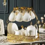 Gold Plated Six Hooks Tea Cup Holder Stand For Decoration