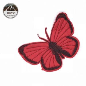 Wholesale Red Butterfly Sew On Embroidered Patches Customized Size For Hats / Shoes from china suppliers