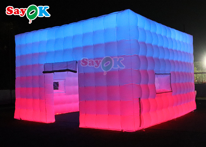 Custom Portable Black Inflatable Cube Tent Nightclub Party Bar Tent With Led Lighting